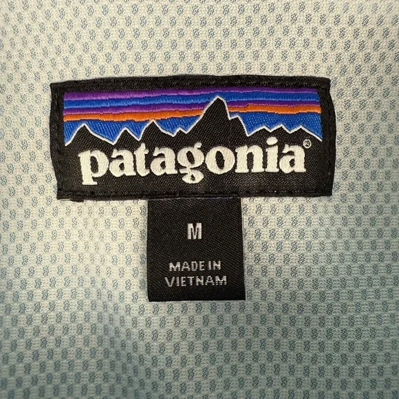 Patagonia Sol Patrol Fishing Shirt Mens Medium Turquoise Long Sleeve Ripstop - Picture 3 of 15